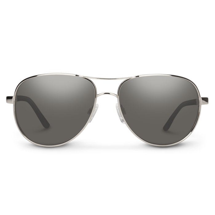 Aviator Sunglasses | Silver with Polarized Gray Lenses