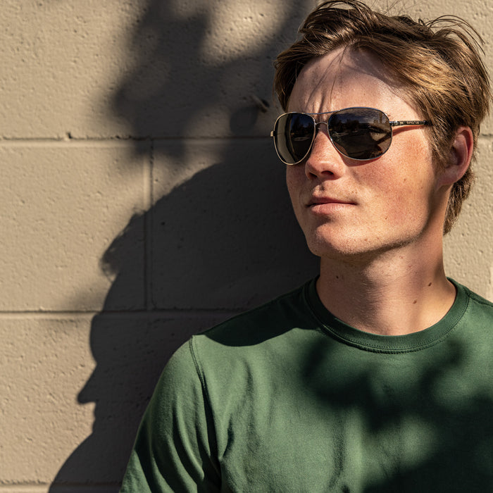 Aviator Sunglasses | Silver with Polarized Gray Lenses