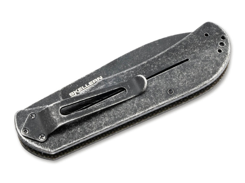 Gray folded pocket knife on a white background.