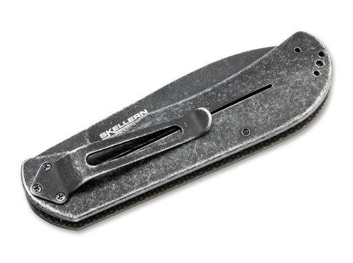 Gray folded pocket knife on a white background.