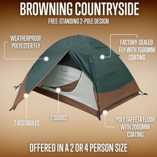 Browning Countryside 4 Person Tent | Brown/Green