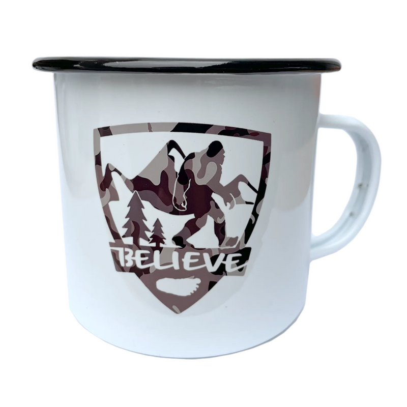 Believe Bigfoot Camo Mug | Black Rimmed
