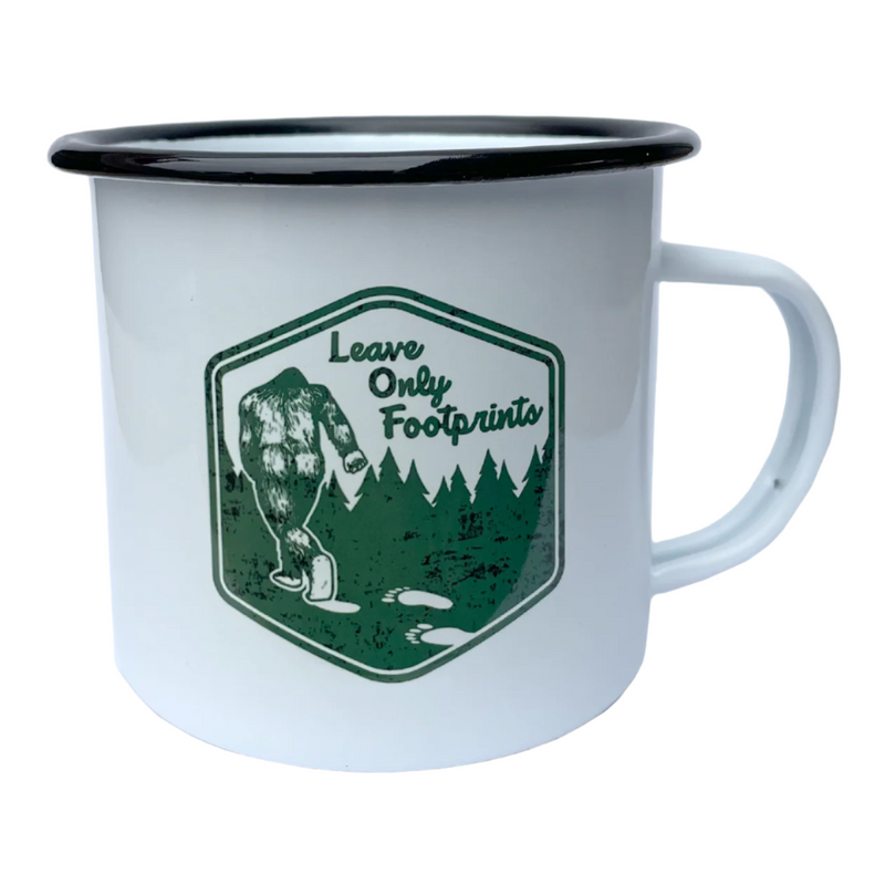 Leave Only Footprints Mug | Black Rimmed