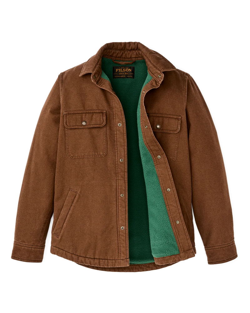 Men's Fleece Lined Jacket Shirt | Brown