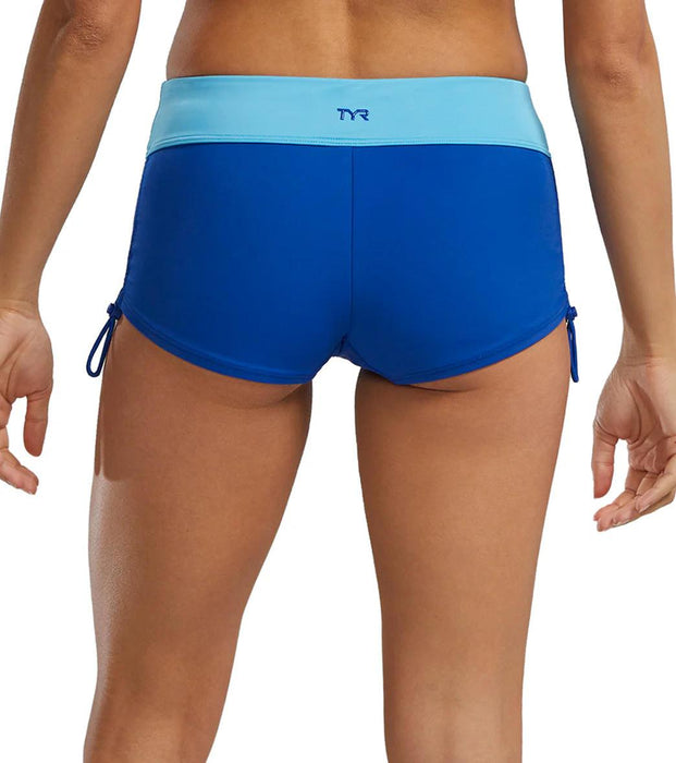 TYR Womens Della Solid Boyshort Swim Bottoms