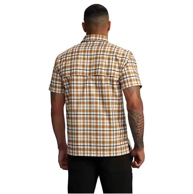 Men's Short Sleeve Force Sun Defender Lightweight Plaid Shirt | Carhartt Brown