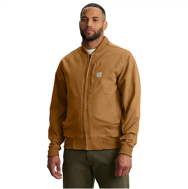 Men's Rugged Flex Duck Bomber Coat | Carhartt Brown