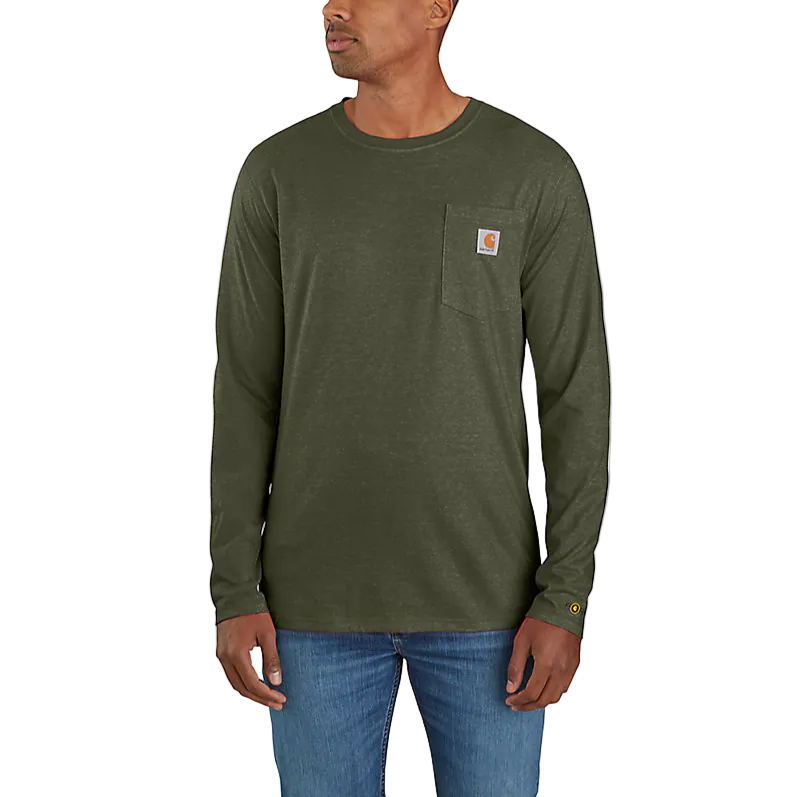 Men's Long Sleeve Force Pocket Tee | Basil Heather