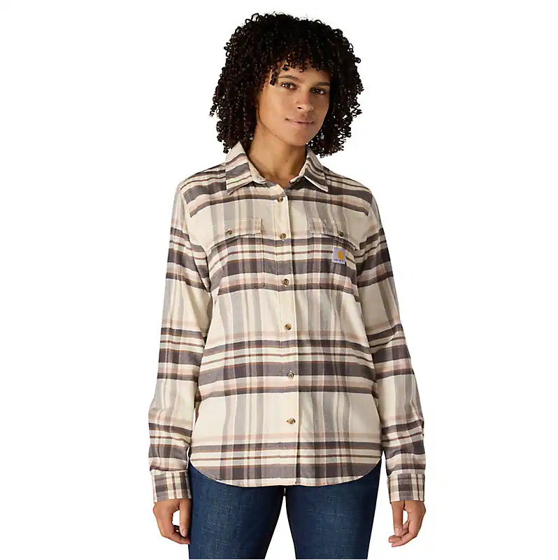 Women's TENCEL™ Fiber Series Relaxed Fit Plaid Shirt | Chalk