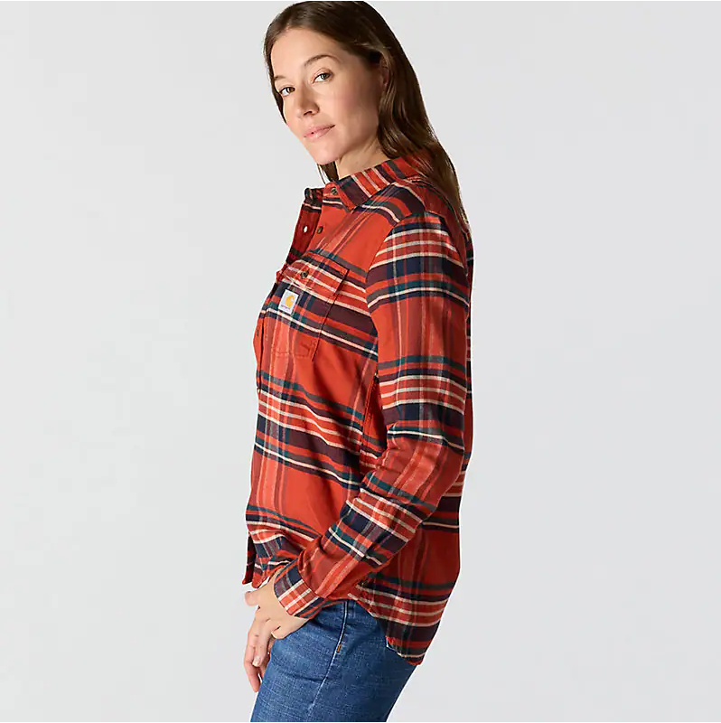 Women's TENCEL™ Fiber Series Relaxed Fit Plaid Shirt | Spice Red