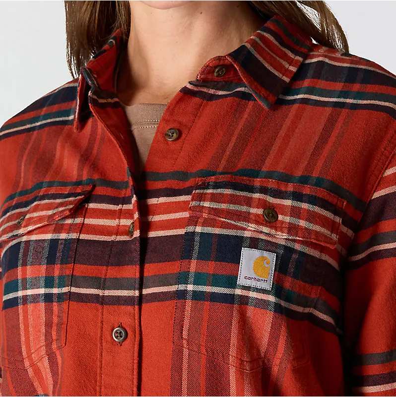 Women's TENCEL™ Fiber Series Relaxed Fit Plaid Shirt | Spice Red