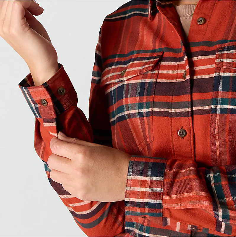 Women's TENCEL™ Fiber Series Relaxed Fit Plaid Shirt | Spice Red