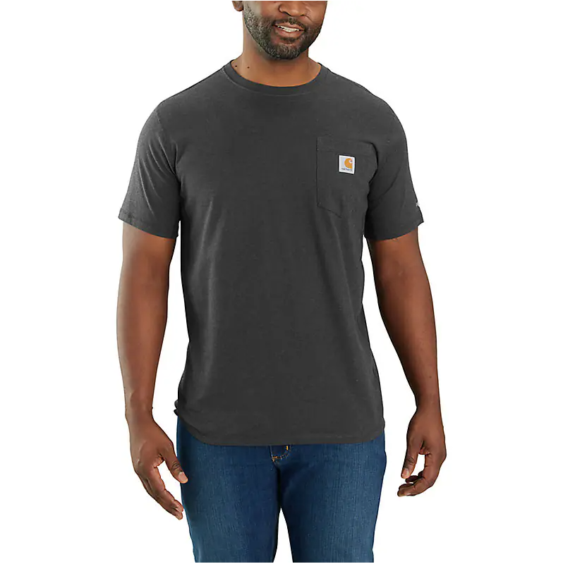 Men's Relaxed Fit Short Sleeve Force Midweight Pocket Tee | Carbon
