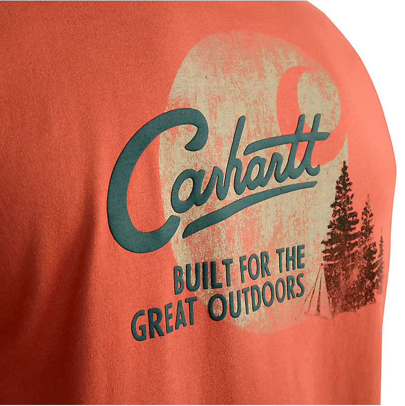 Men's Relaxed Fit Lightweight Pocket Graphic Tee | Saddle Red