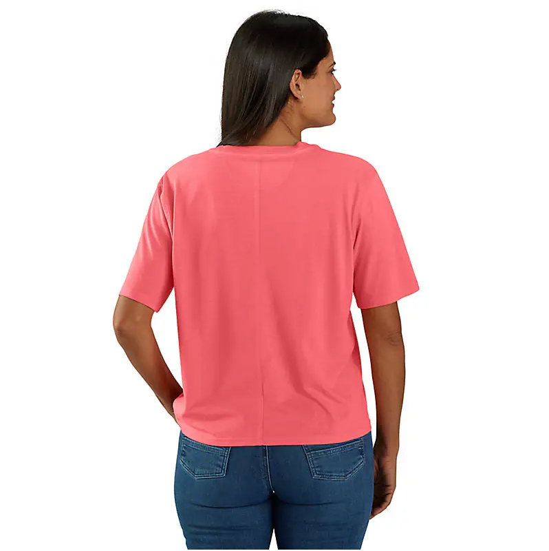 Women's Short Sleeve Tencel Pocket Tee | Pink Salmon