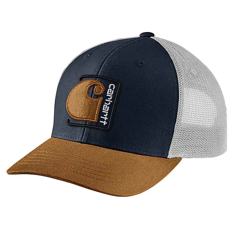 Men's Canvas Mesh Back Patch Cap | Navy