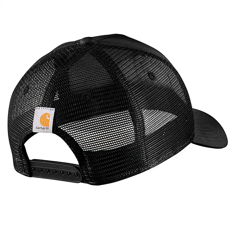 Twill Mesh Back Patch Cap | Black