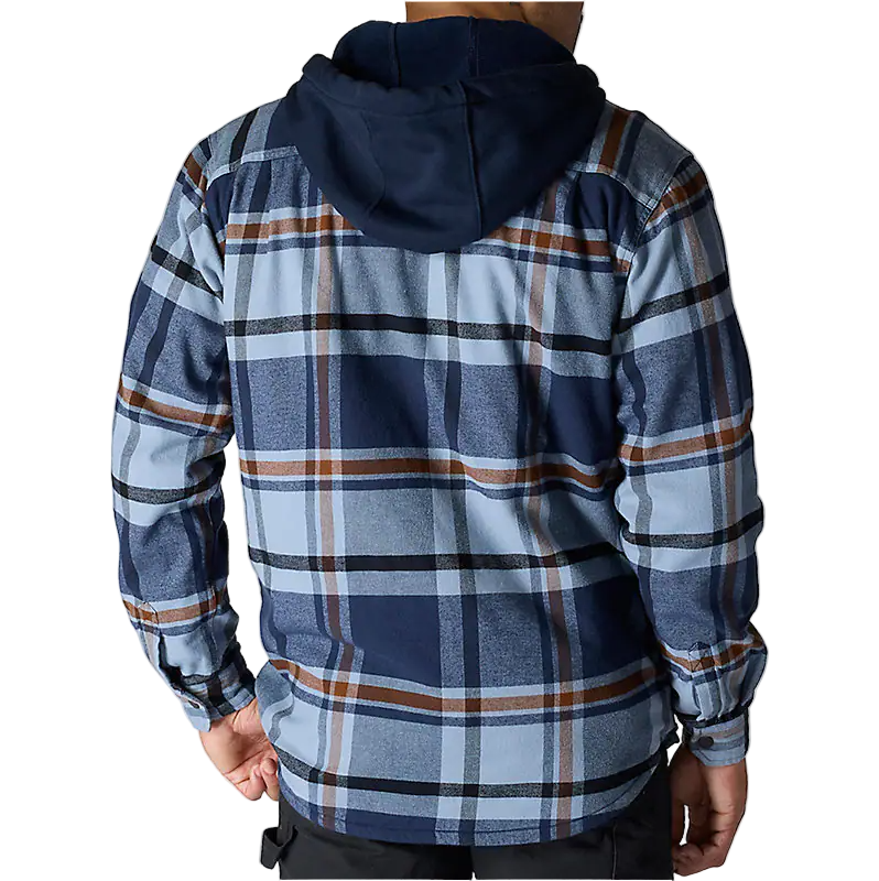 Men's Rugged Flex® Relaxed Fit Flannel Fleece Lined Hooded Shirt Jac | Navy