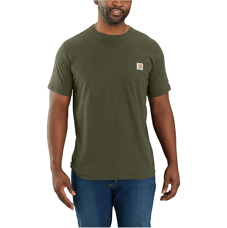 Men's Short Sleeve Midweight Force Pocket Tee | Basil