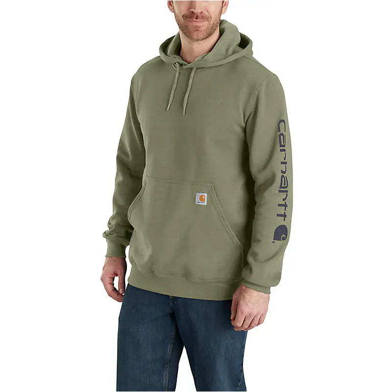 Men's Midweight Hooded Logo Sweatshirt | Dusty Olive