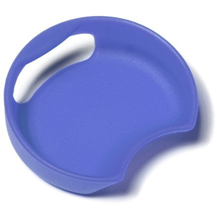 Blue splashguard against a white background. 