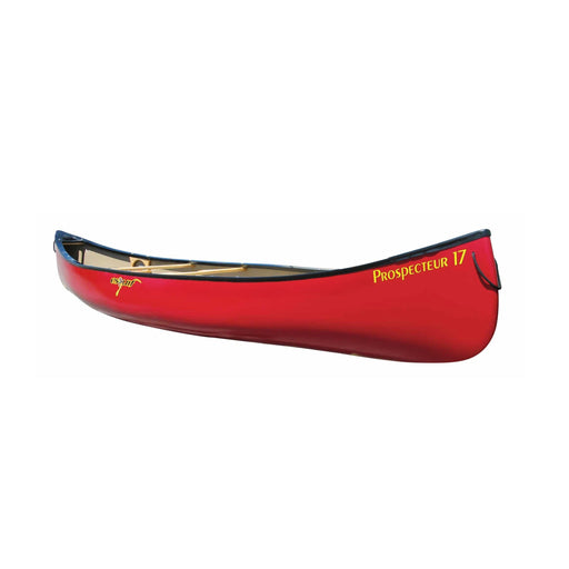 Red canoe on a white background.