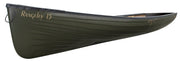 Dark green canoe with 'Rangeley 15' and Esquif branding on a white background