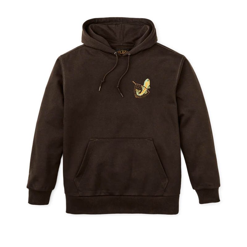 Men's Prospector Embroidered Fishing Hoodie | Dark Brown