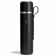 Black hydro flask with silver lid on a white background