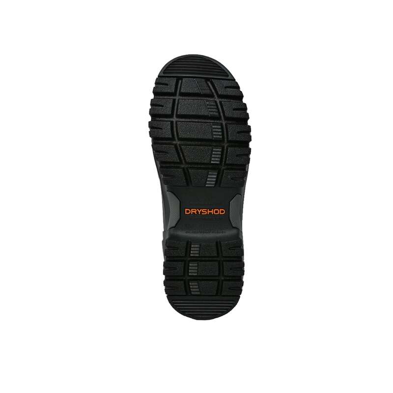 Black boot sole with 'Dryshod' branding on a white background