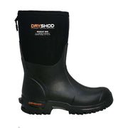 Black rubber boot with 'Dryshod' branding on a white background