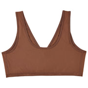 Brown bralette on a white background