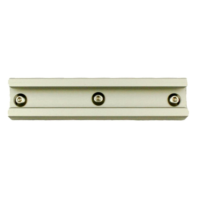 A long, narrow rectangular metal strip with three visible screws, shown against a plain white background.