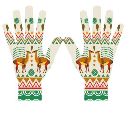 Vuelvo Al Sur Printed Wool Gloves with Touch Screen Compatibility