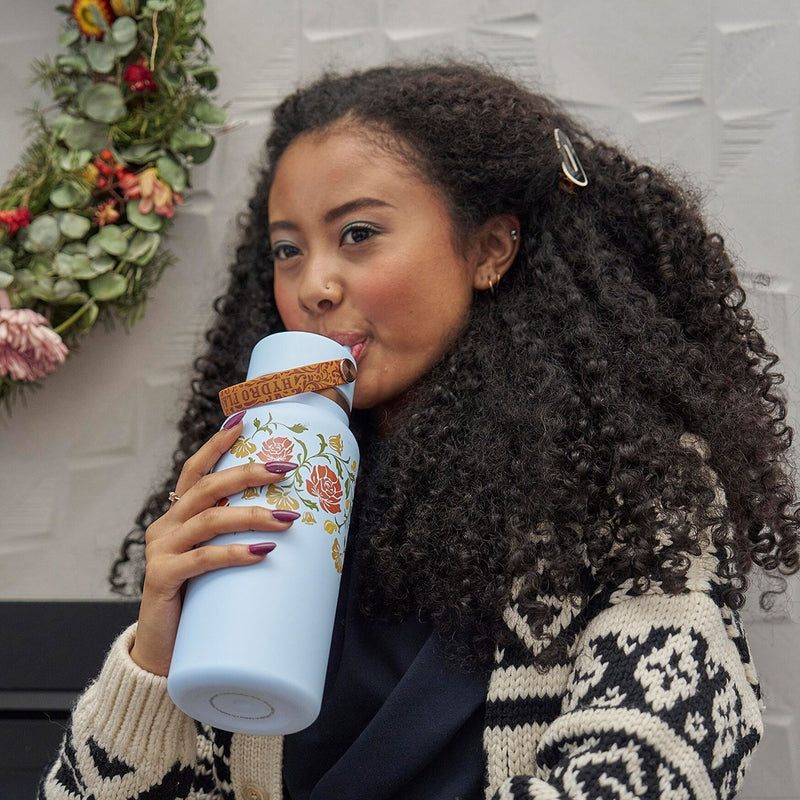 32 oz Wide Mouth Bottle with Flex Straw Cap | Western Light Blue (Limited Edition)