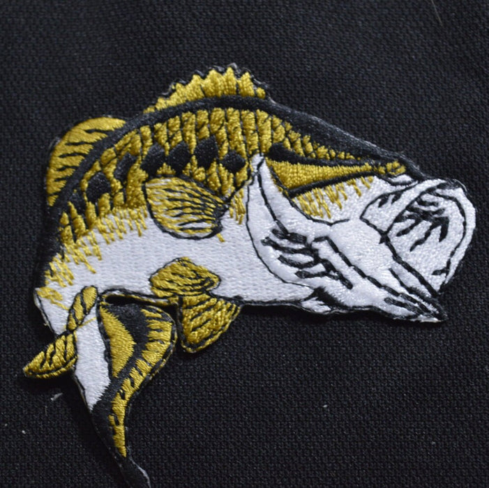 Large Mouth Bass Embroidered Iron On Patch