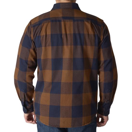 Loose Fit Heavyweight Flannel Long-Sleeve Plaid Shirt | Red Duck