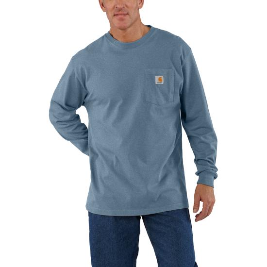 Men's Loose Fit Heavyweight Long-Sleeve Pocket T-Shirt | Thundercloud