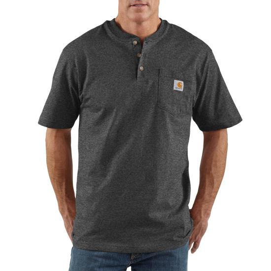 Men's Short Sleeve Workwear Henley T-Shirt | Carbon