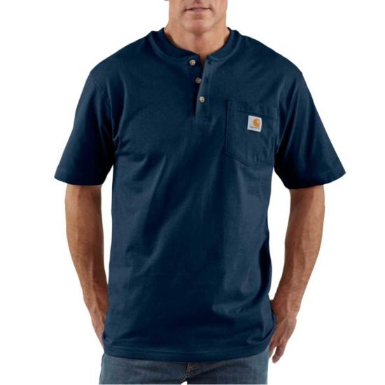 Men's Short Sleeve Workwear Henley T-Shirt | Navy