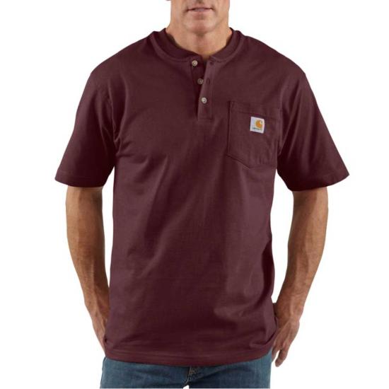 Men's Short Sleeve Workwear Henley T-Shirt | Port