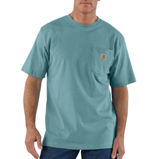 Men's Loose Fit Heavyweight Short-Sleeve Pocket T-Shirt | Summer Blue Heather