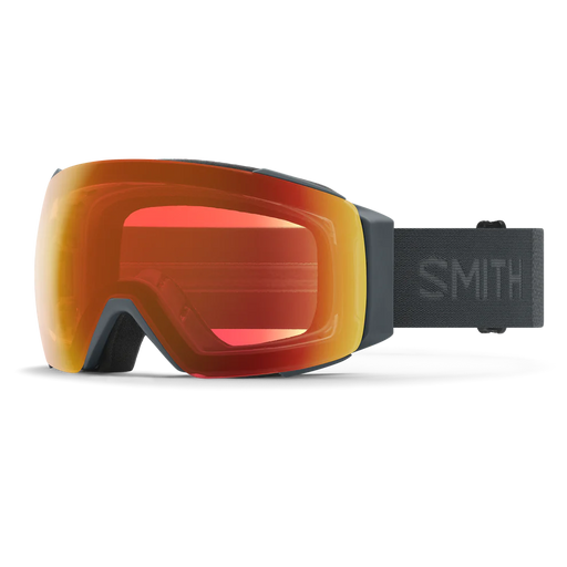 Smith ski goggles with orange-red lens on a white background