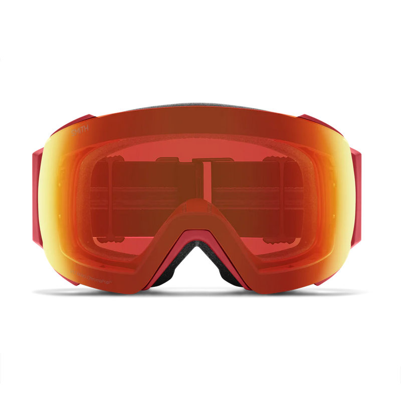 Red and orange goggles on a white background