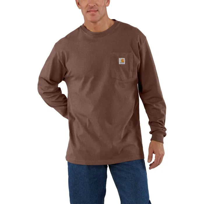 Men's Loose Fit Heavyweight Long-Sleeve Pocket T-Shirt | Mocha