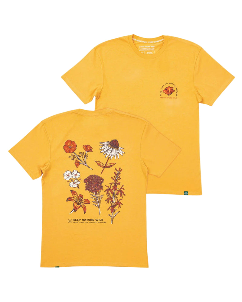 Short Sleeve Nature Study Wildflowers Tee | Mustard