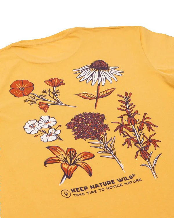Short Sleeve Nature Study Wildflowers Tee | Mustard