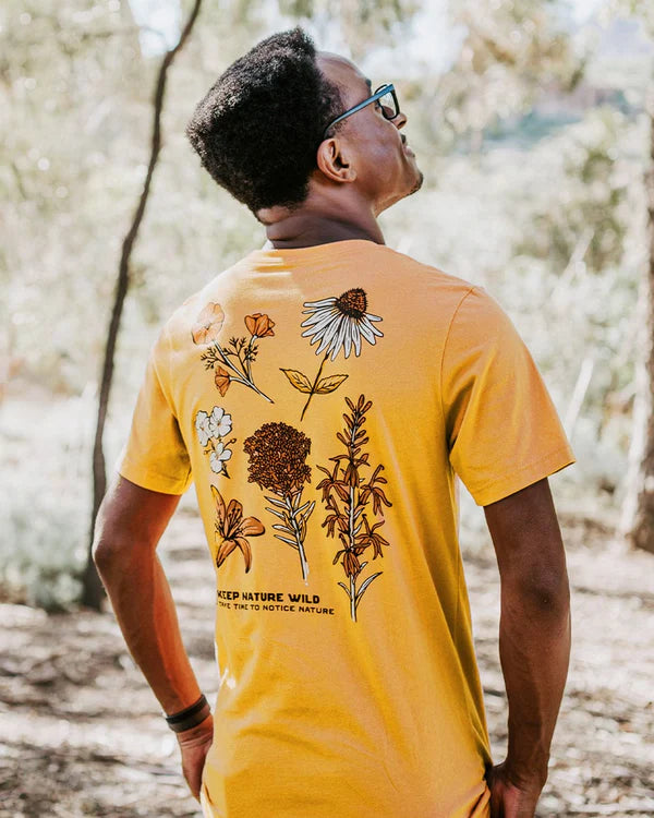 Short Sleeve Nature Study Wildflowers Tee | Mustard