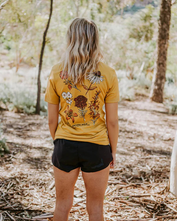 Short Sleeve Nature Study Wildflowers Tee | Mustard