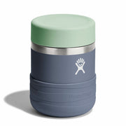 Hydro Flask insulated food jar with green lid on a white background